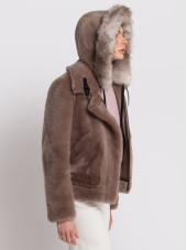 Reversible Faux Fur / Suede Short Coat - Mole (Urbancode)